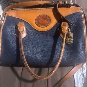 Dooney & Bourke Blue and Brown Leather Handbag